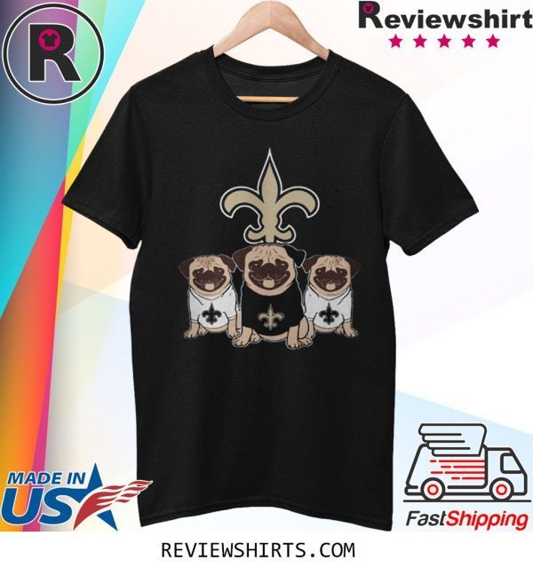 New Orleans Saints Pugs Dog T-Shirt