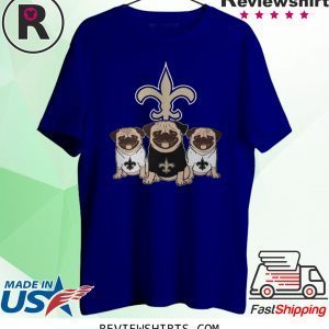 New Orleans Saints Pugs Dog T-Shirt