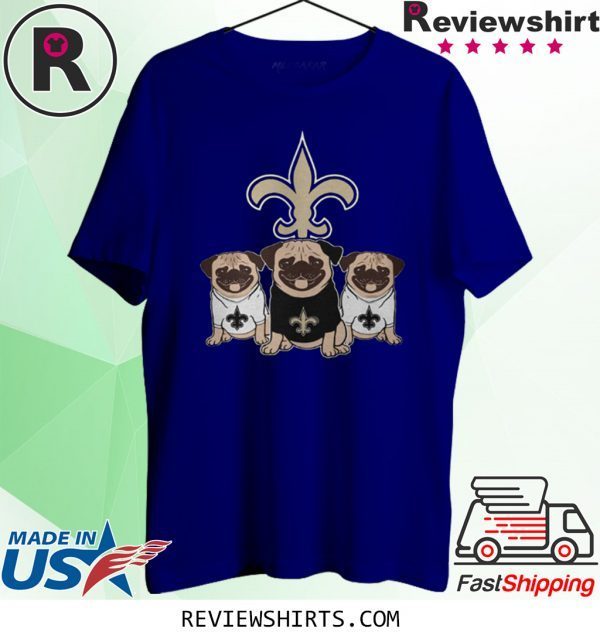 New Orleans Saints Pugs Dog T-Shirt