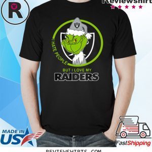 OAKLAND RAIDERS NFL CHRISTMAS GRINCH SANTA I HATE PEOPLE BUT I LOVE MY RAIDERS SHIRT