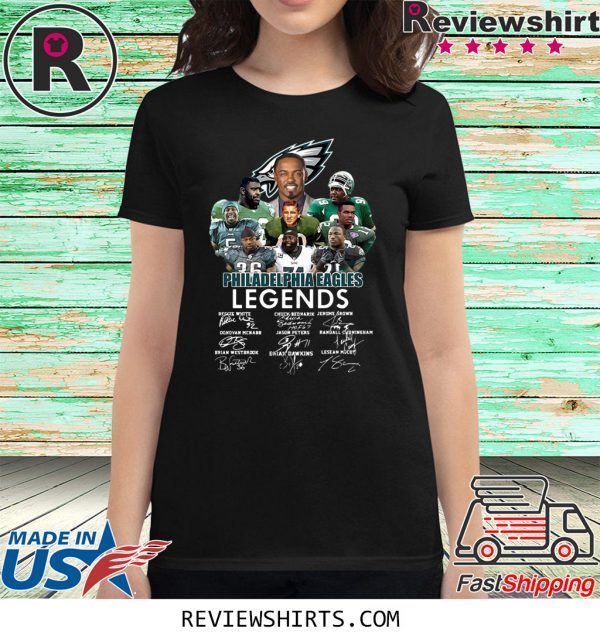 PHILADELPHIA EAGLES LEGENDS PLAYERS SIGNATURES T-SHIRT