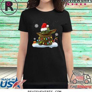 Santa Baby Yoda light christmas xmas t-shirt