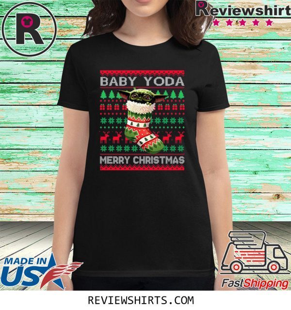 Socks Baby Yoda Merry Christmas Ugly Christmas Xmas T-Shirt