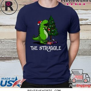 T-rex dinosaur eating the Christmas tree t-shirt