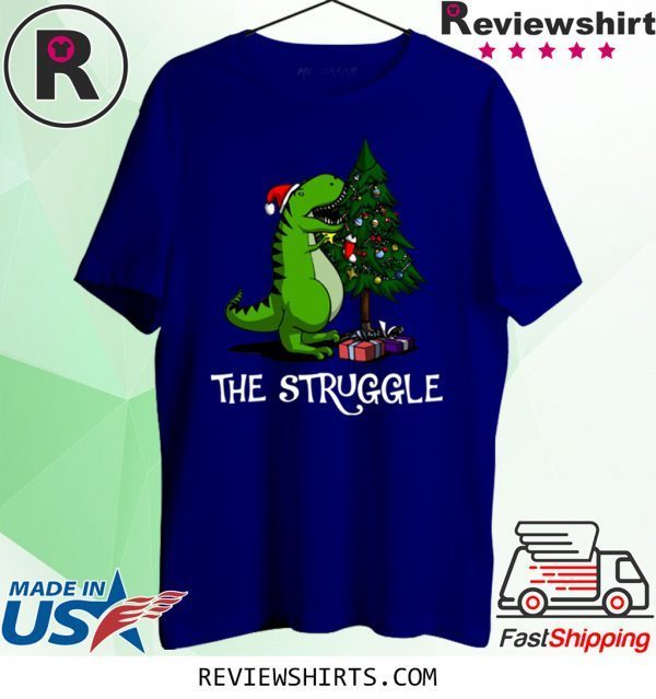 T-rex dinosaur eating the Christmas tree t-shirt