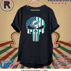 The Punisher Skull American Flag Miami Dolphins T-Shirt