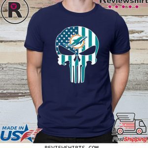 The Punisher Skull American Flag Miami Dolphins T-Shirt