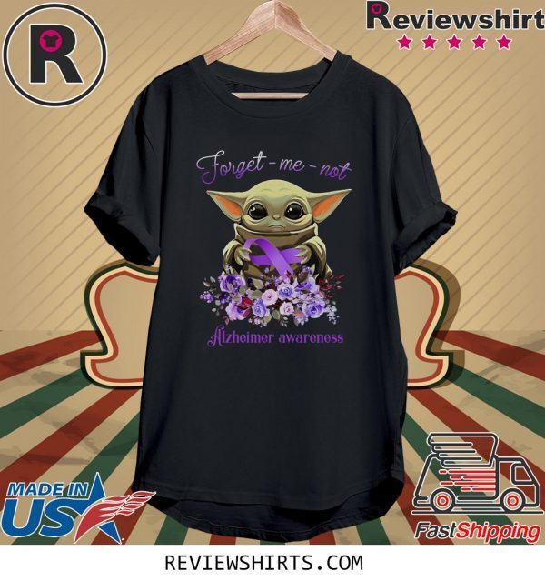 Baby Yoda Forget-Me-Not Alzheimer Awareness T-Shirt