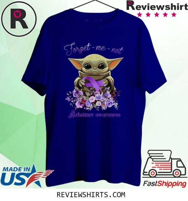 Baby Yoda Forget-Me-Not Alzheimer Awareness T-Shirt