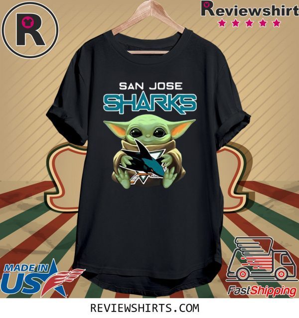 Baby Yoda Hug San Jose Sharks T-Shirt