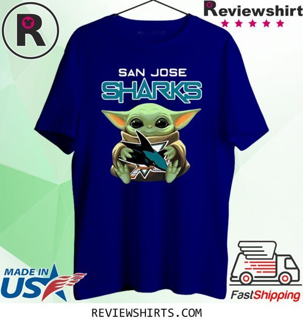 Baby Yoda Hug San Jose Sharks T-Shirt