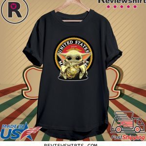 Baby Yoda Hug United States Marine Corps Tee Shirt