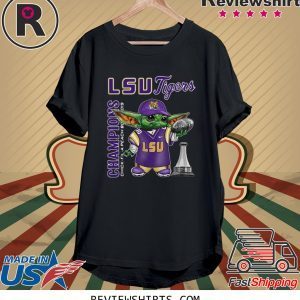 Baby Yoda LSU Tigers Champions Chick Fil A Peach Bowl 2020 T-Shirt