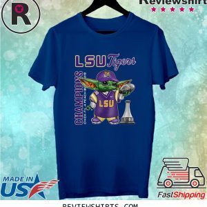 Baby Yoda LSU Tigers Champions Chick Fil A Peach Bowl 2020 T-Shirt