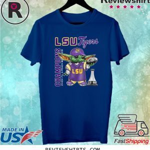 Baby Yoda LSU Tigers Champions Cup Shirt