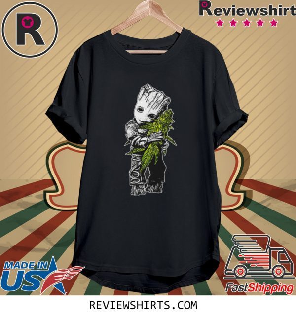 Groot hugging weed t-shirt