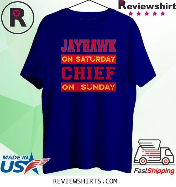 Jayhawk on Saturday Chief on Sunday Kansas City Football Shirts