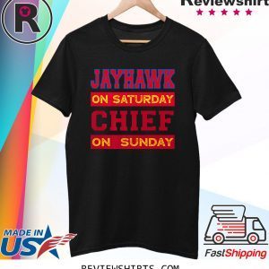 Jayhawk on Saturday Chief on Sunday Kansas City Football Shirts