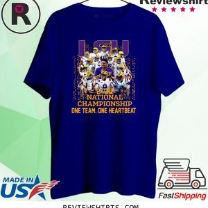 LSU TIGERS 2020 NATIONAL CHAMPIONSHIP ONE TEAM ONE HEARTBEAT T-SHIRT