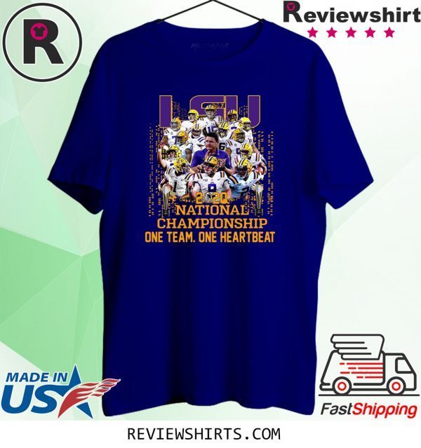 LSU TIGERS 2020 NATIONAL CHAMPIONSHIP ONE TEAM ONE HEARTBEAT T-SHIRT