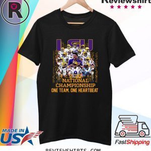 LSU TIGERS 2020 NATIONAL CHAMPIONSHIP ONE TEAM ONE HEARTBEAT T-SHIRT