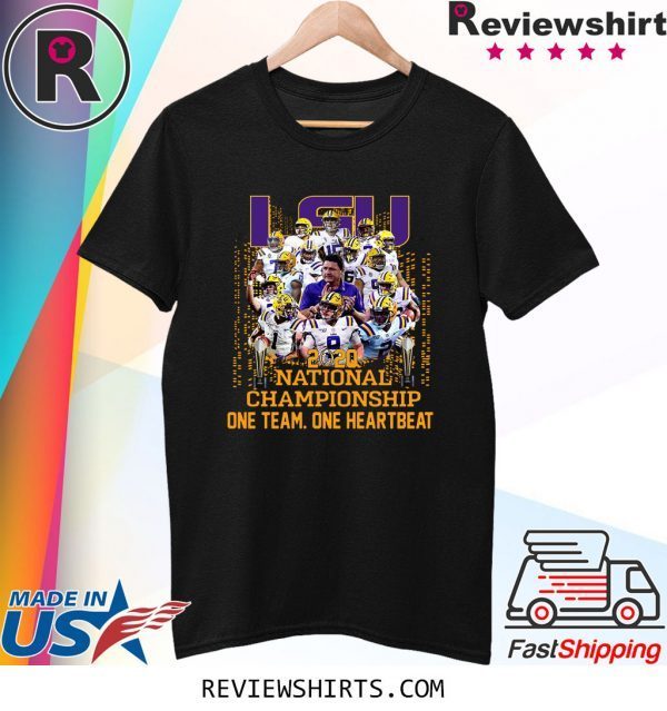 LSU TIGERS 2020 NATIONAL CHAMPIONSHIP ONE TEAM ONE HEARTBEAT T-SHIRT