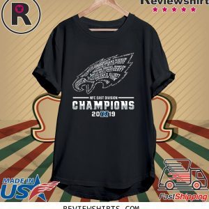 NFC EAST DIVISION CHAMPIONS 2019 PHILADELPHIA EAGLES PLAYER NAME T-SHIRT