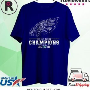 NFC EAST DIVISION CHAMPIONS 2019 PHILADELPHIA EAGLES PLAYER NAME T-SHIRT