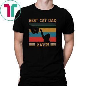 Vintage Best Cat Dad Ever Bump Cat Lover T-Shirt
