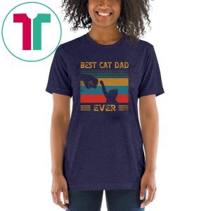 Vintage Best Cat Dad Ever Bump Cat Lover T-Shirt