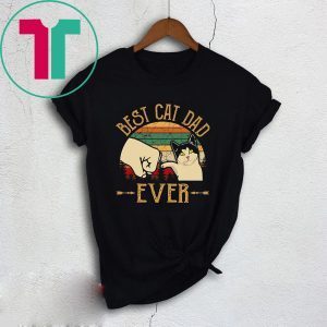 Vintage Best Cat Dad Ever Bump Fit Retro T-Shirt