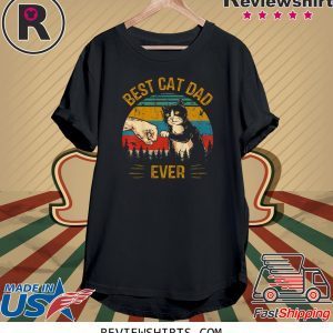 Best Cat Dad Ever Paw Fist Bump Fit Vintage TShirt