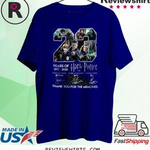 Harry Potter 23 Years Of 1997-2020 Emma Watson Daniel Radcliffe Ruper Grint Thank You For The Memories Tee Shirt