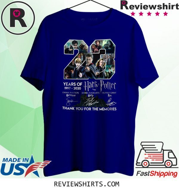 Harry Potter 23 Years Of 1997-2020 Emma Watson Daniel Radcliffe Ruper Grint Thank You For The Memories Tee Shirt