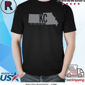 Kansas City Two States One Town KC Tee Shirt