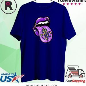 Mardi Gras Flag Celebration Lips Fleur De Lis Unisex TShirt