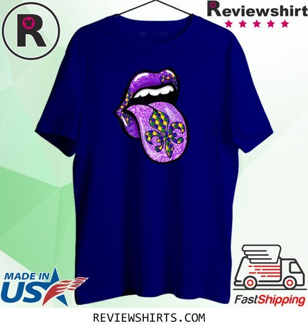 Mardi Gras Flag Celebration Lips Fleur De Lis Unisex TShirt