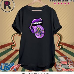 Mardi Gras Flag Celebration Lips Fleur De Lis Unisex TShirt