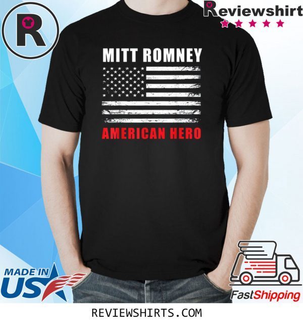 Mitt Romney American Hero US Flag TShirt