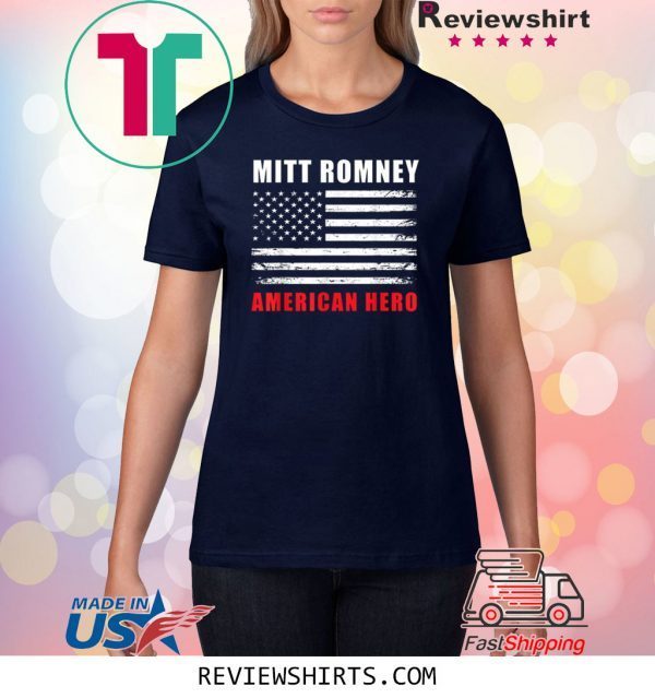 Mitt Romney American Hero US Flag TShirt