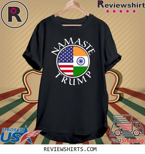 Namaste American Flag And Flag Of India Tee Shirt