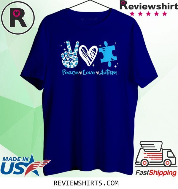 Peace Love Autism Awareness Unisex TShirt