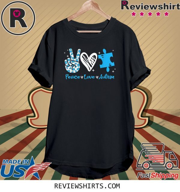 Peace Love Autism Awareness Unisex TShirt