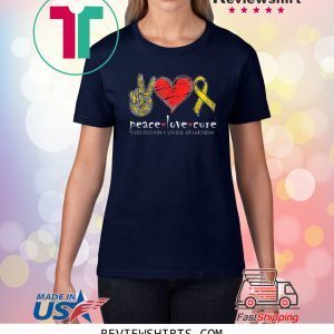 Peace Love Cure Childhood Cancer Awareness Tee Shirt