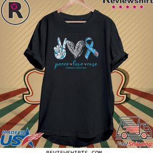 Peace Love Cure Diabetes Awareness Tee Shirt