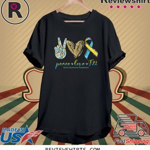 Peace Love Cure Down Syndrome Awareness Unisex TShirt