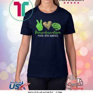 Peace Love Cure Mental Heath Awareness Costume Ribbon Tee Shirt