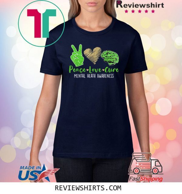 Peace Love Cure Mental Heath Awareness Costume Ribbon Tee Shirt