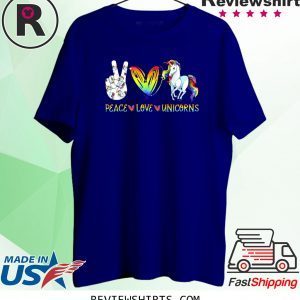 Peace Love Unicorn Hippie Style Awesome Tee Shirt