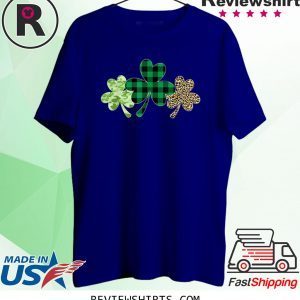 Plaid Shamrock Leopard Camouflage Fun St Patricks Day Tee Shirt